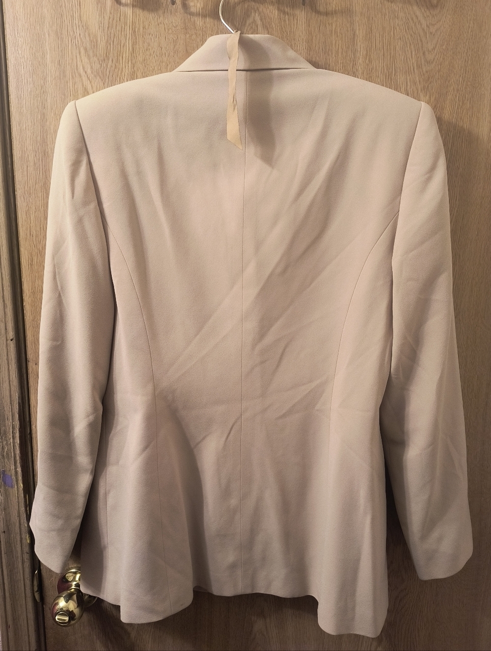 Vintage 90s Kasper A.S.L. Structured Blazer Neutral Tan Minimalist Career Read - Picture 2 of 8
